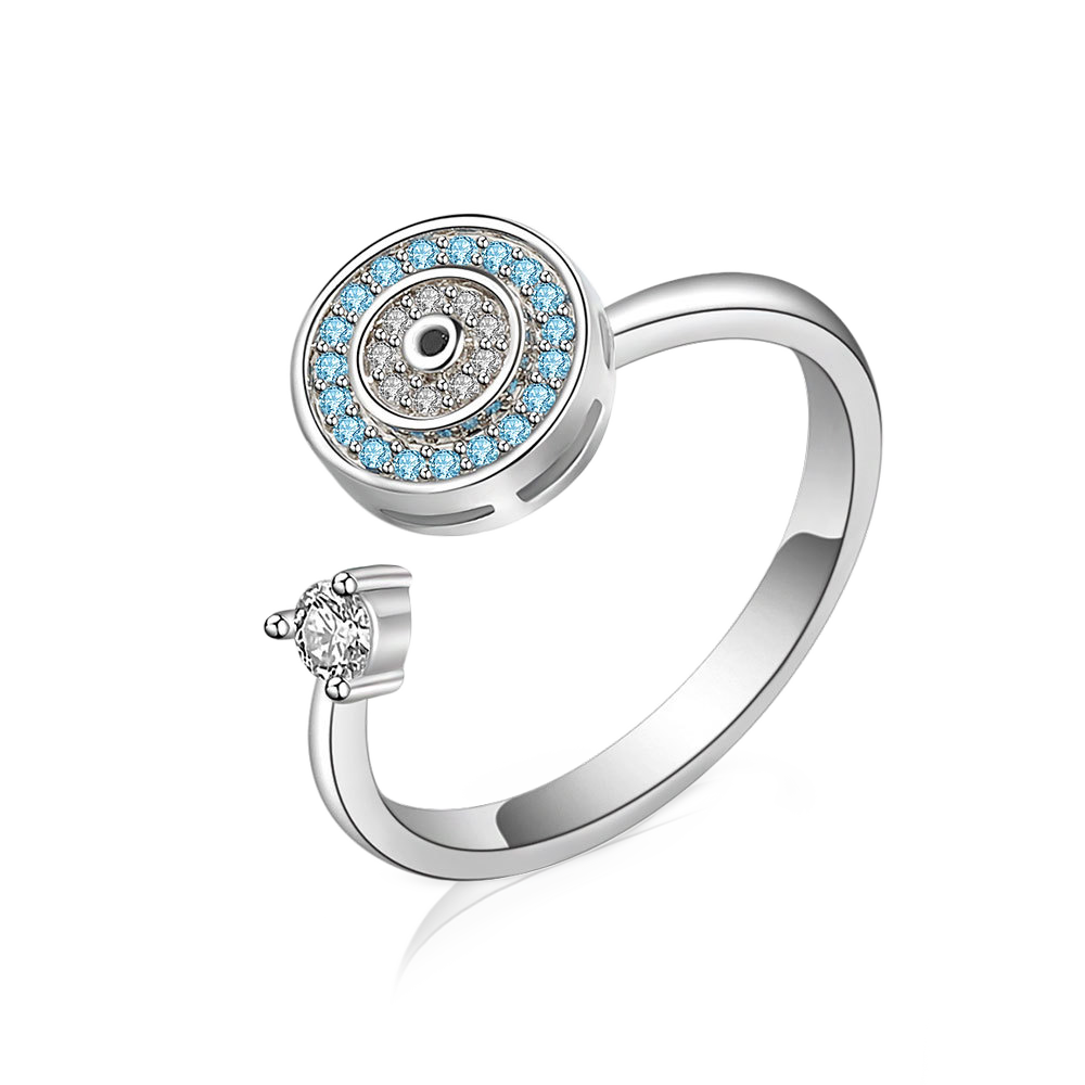 Adjustable Evil Eye Spinning Fidget Ring