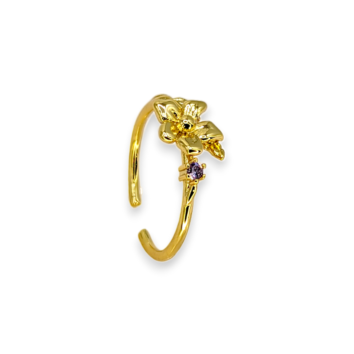 Dainty Gold Birth Flower Ring