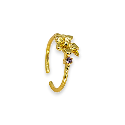 Dainty Gold Birth Flower Ring