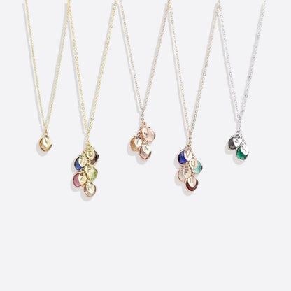 Family Birthstone Cluster Necklace