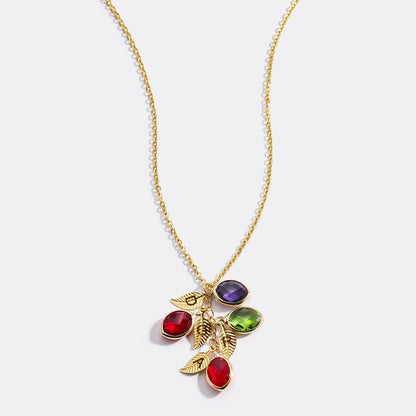 Family Birthstone Cluster Necklace