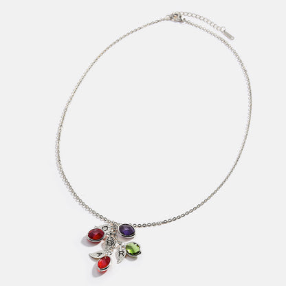 Family Birthstone Cluster Necklace