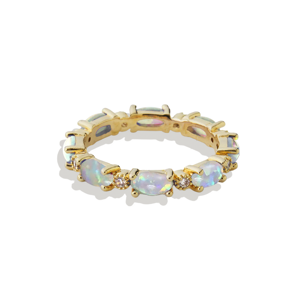 Fire Opal Eternity Band