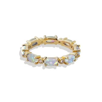 Fire Opal Eternity Band