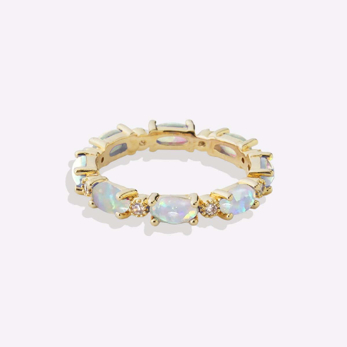 Fire Opal Eternity Band