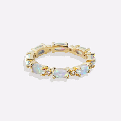 Fire Opal Eternity Band