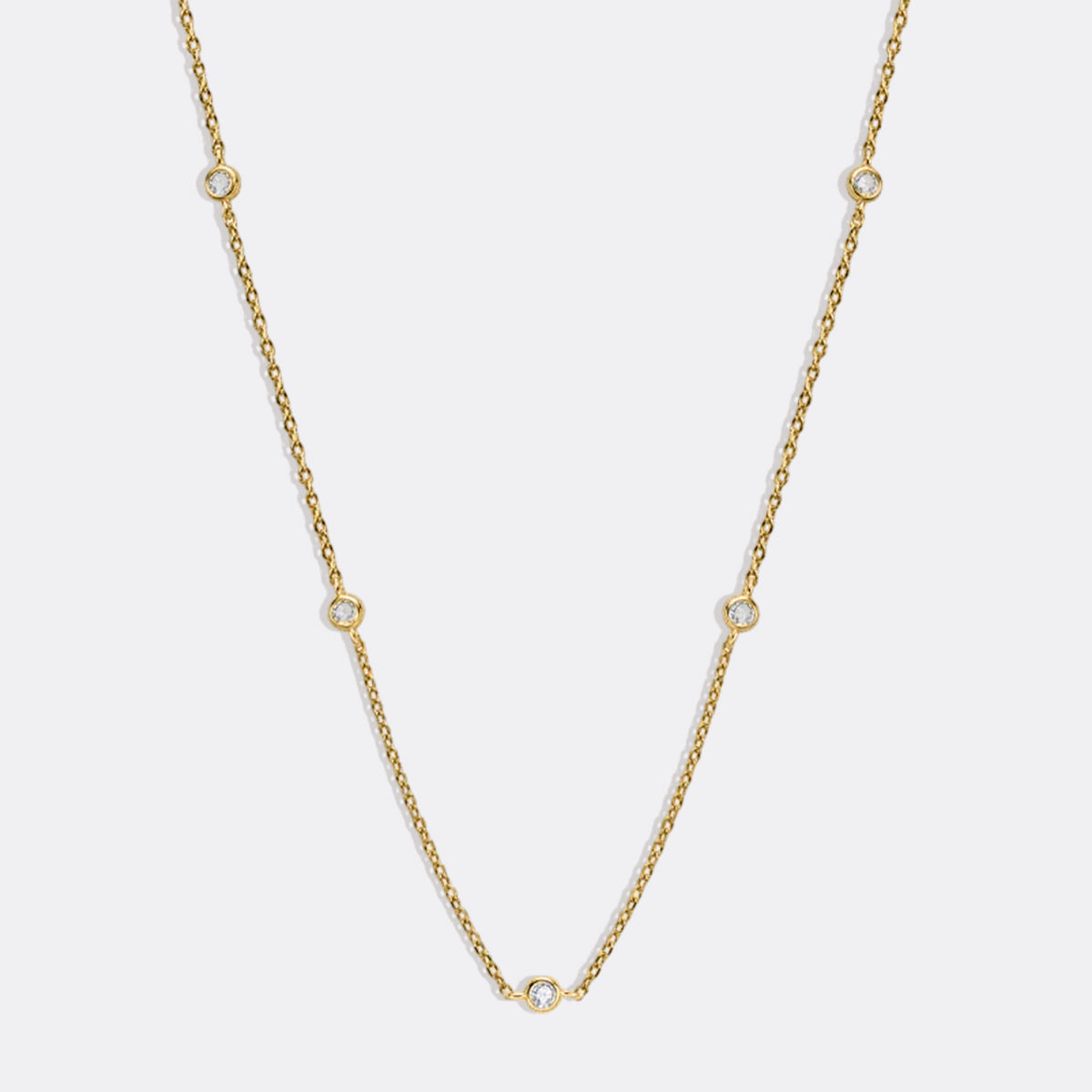 Five Diamond Station Necklace