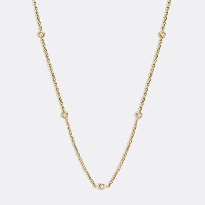 Five Diamond Station Necklace