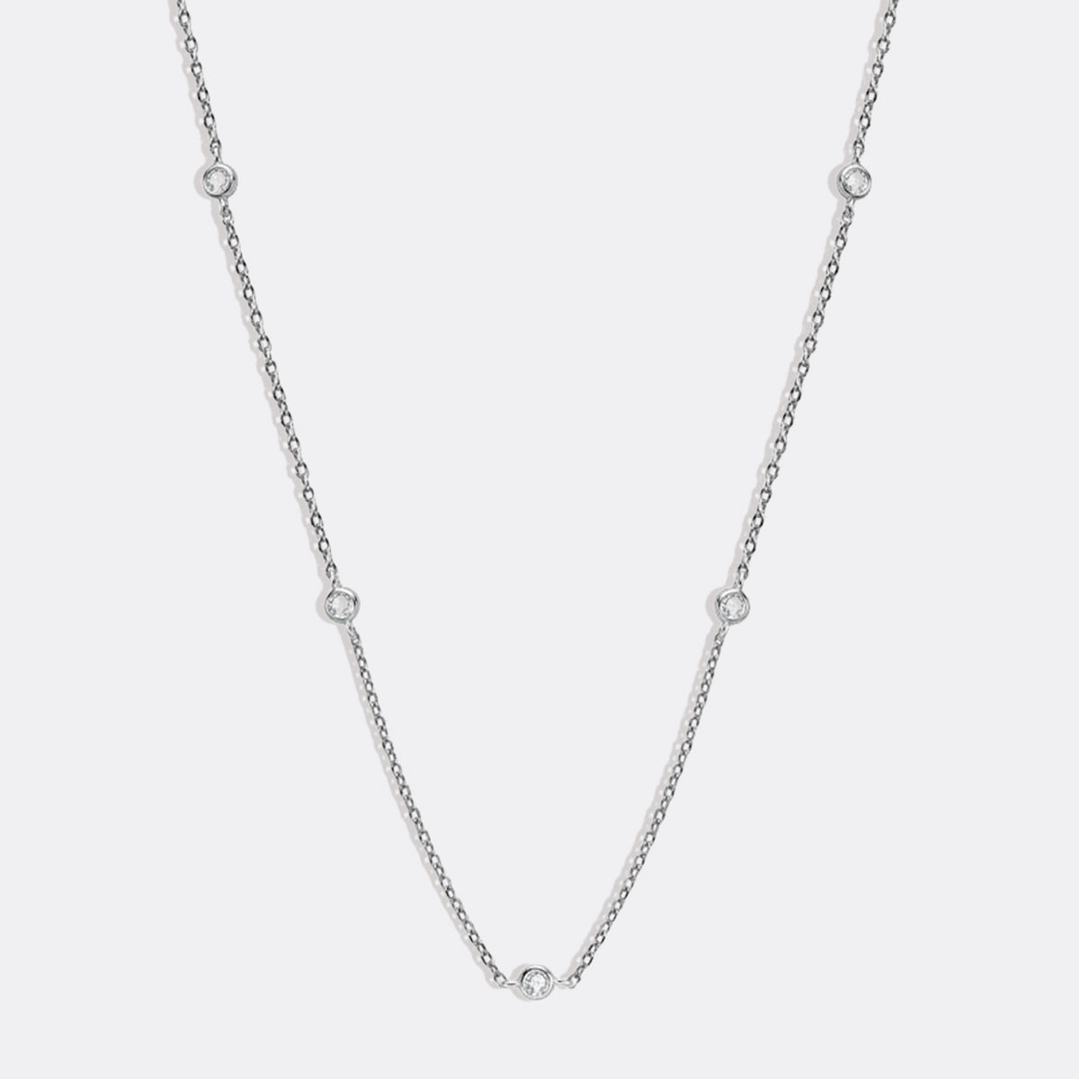 Five Diamond Station Necklace