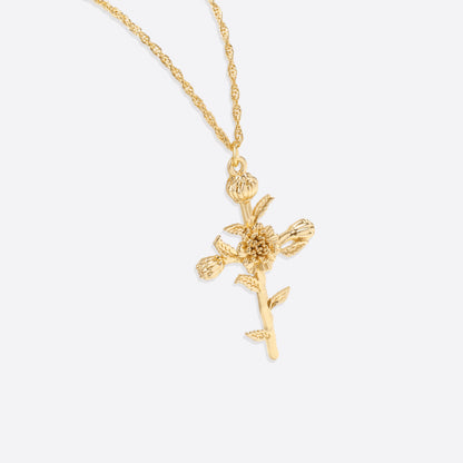 Floral Cross Pendant Necklace