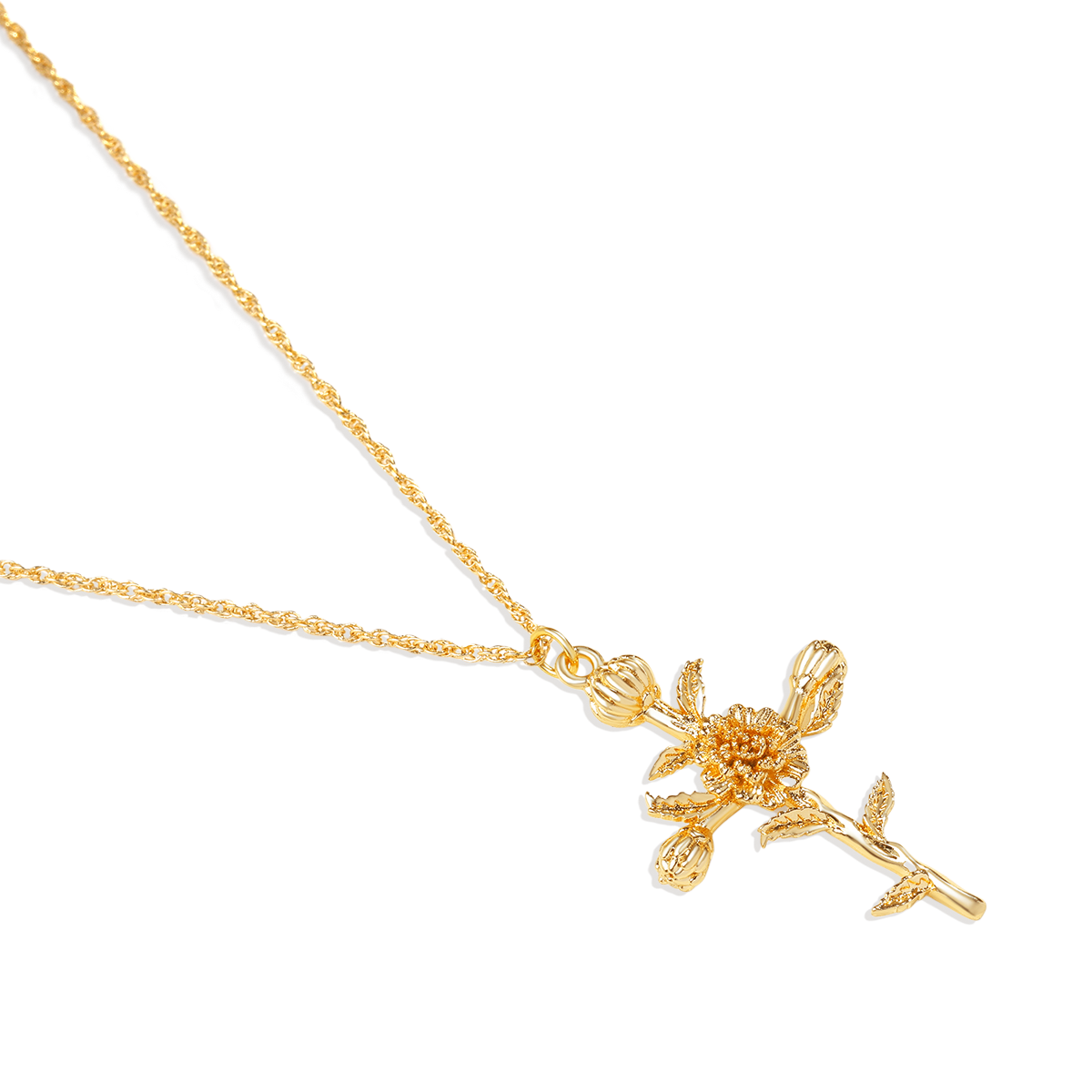 Floral Cross Pendant Necklace