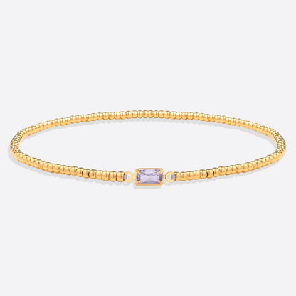 Gold Beaded Birthstone Bracelet