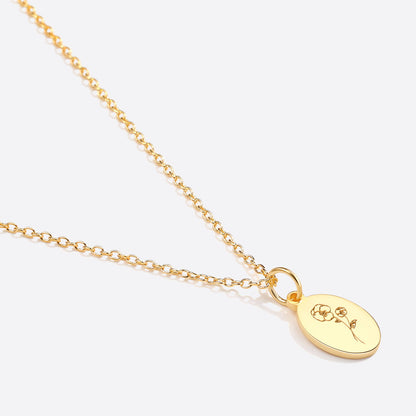 Gold Vermeil Tiny Birth Flower Necklace