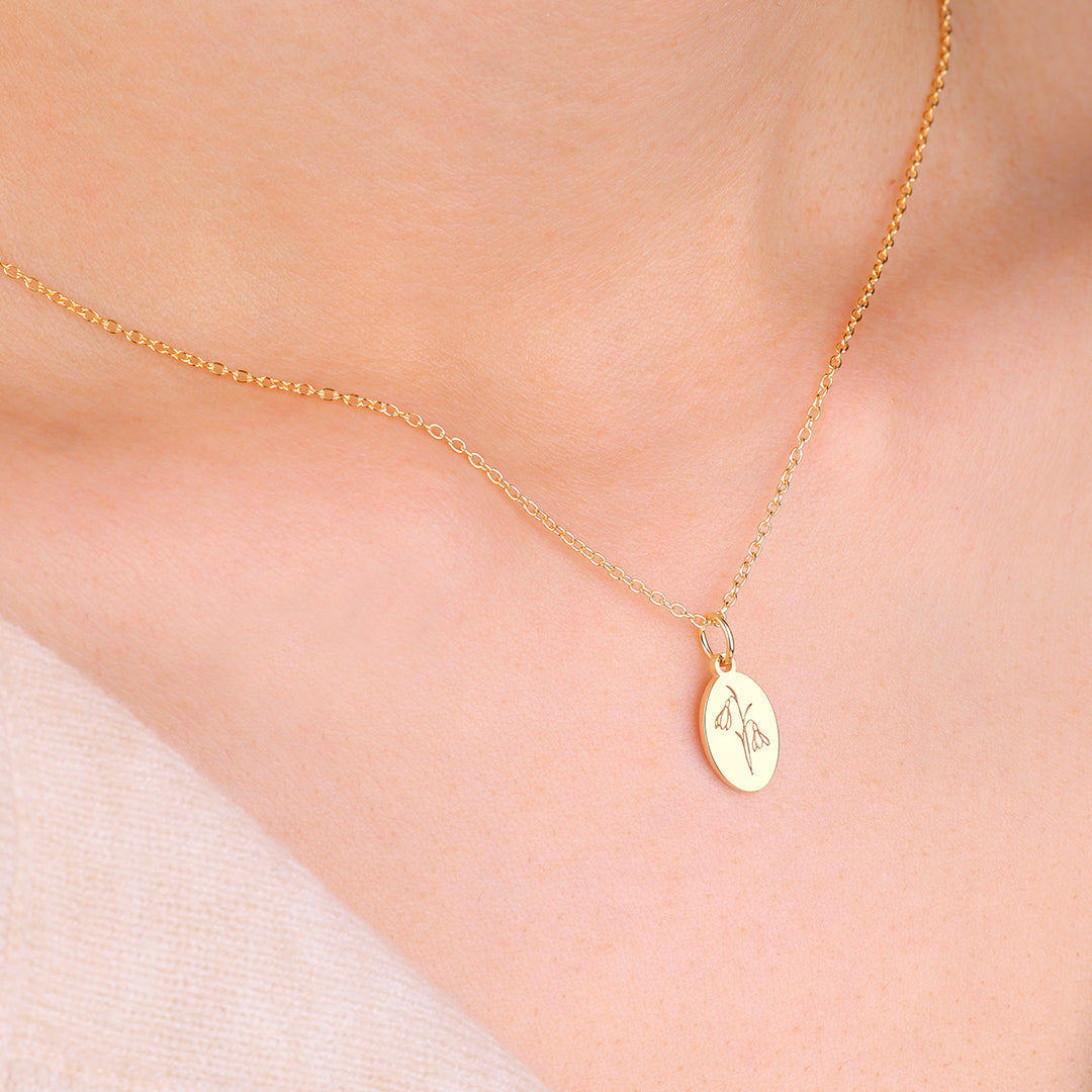 Gold Vermeil Tiny Birth Flower Necklace