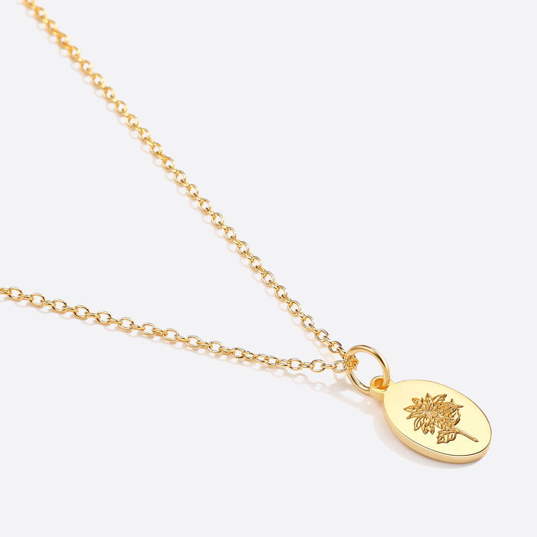 Gold Vermeil Tiny Birth Flower Necklace