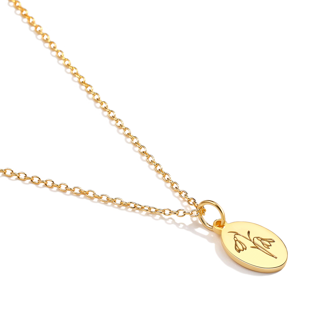 Gold Vermeil Tiny Birth Flower Necklace