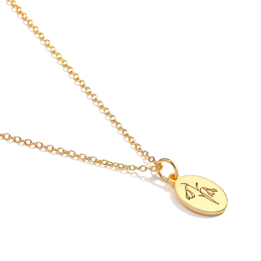 Gold Vermeil Tiny Birth Flower Necklace