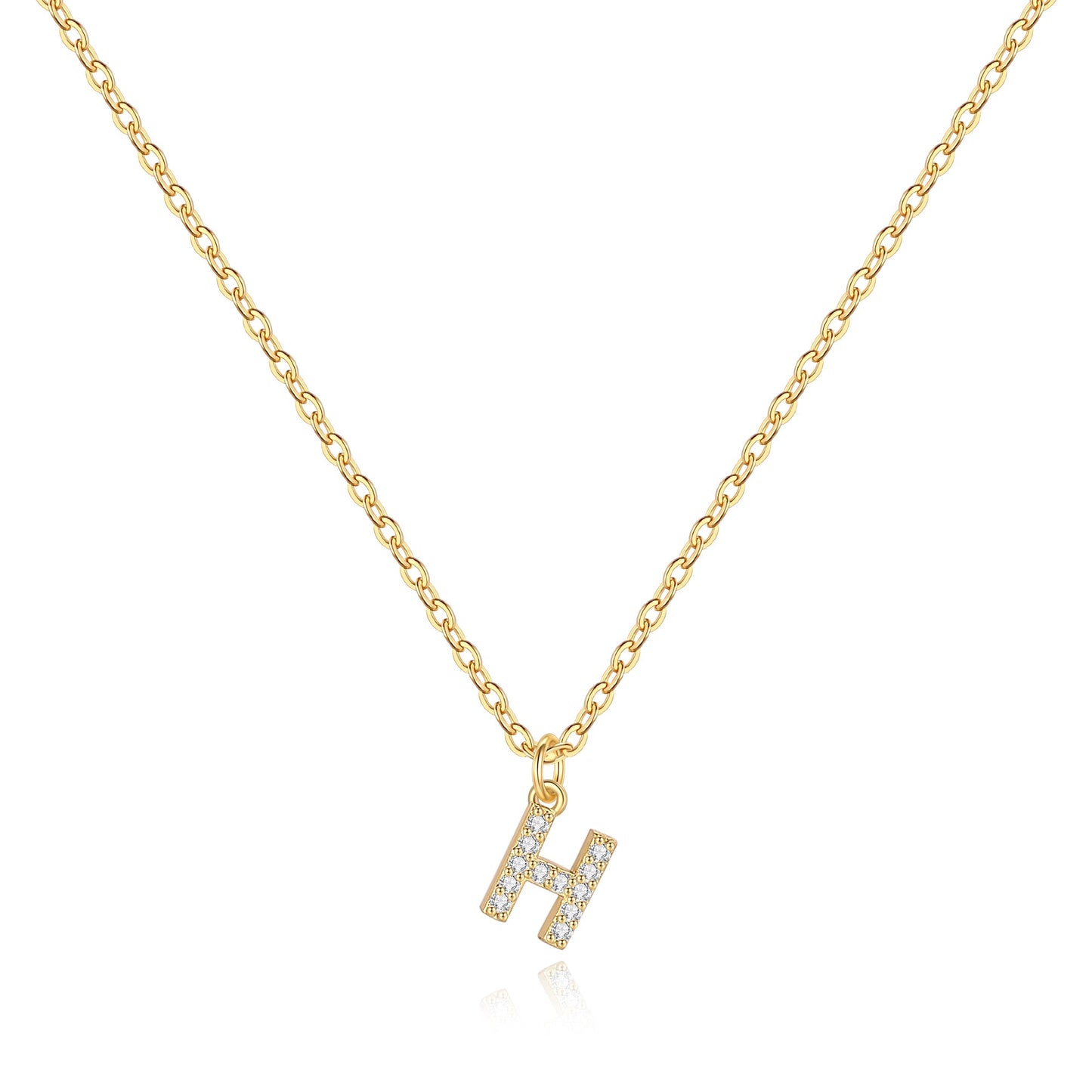 Pavé Uppercase Initial Necklace