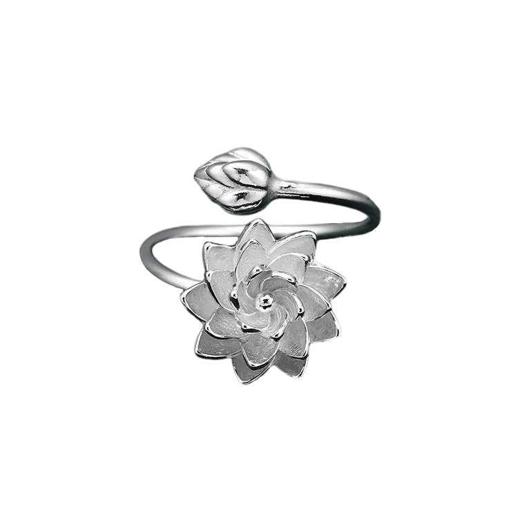 White Lotus Adjustable Fidget Ring