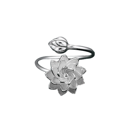 White Lotus Adjustable Fidget Ring