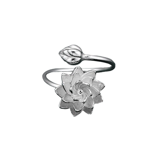 White Lotus Adjustable Fidget Ring