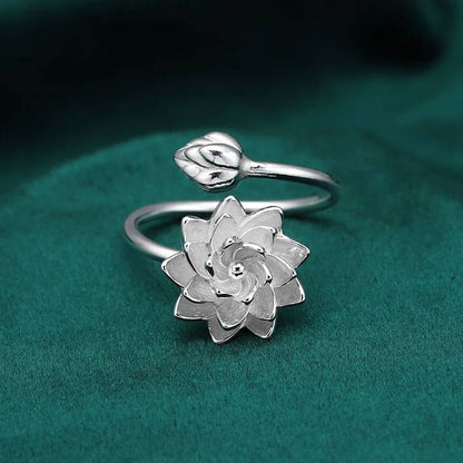 White Lotus Adjustable Fidget Ring