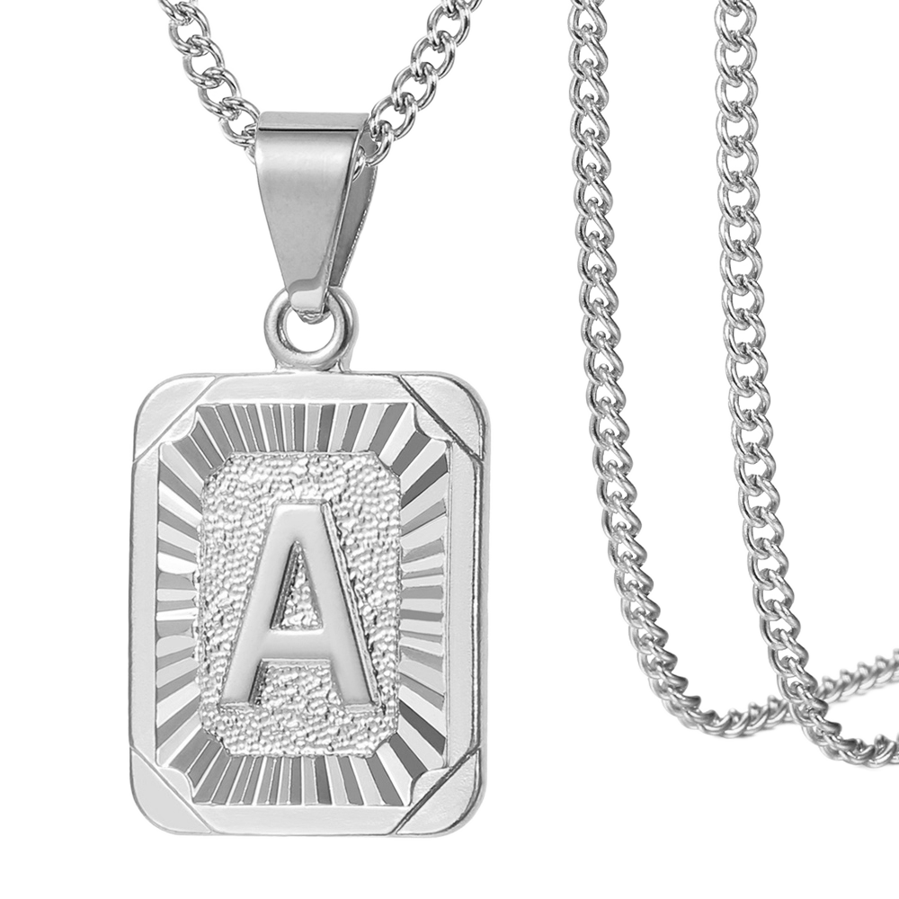 Initial Card Pendant Necklace