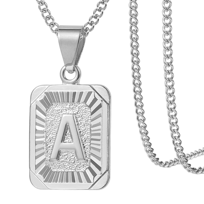 Initial Card Pendant Necklace