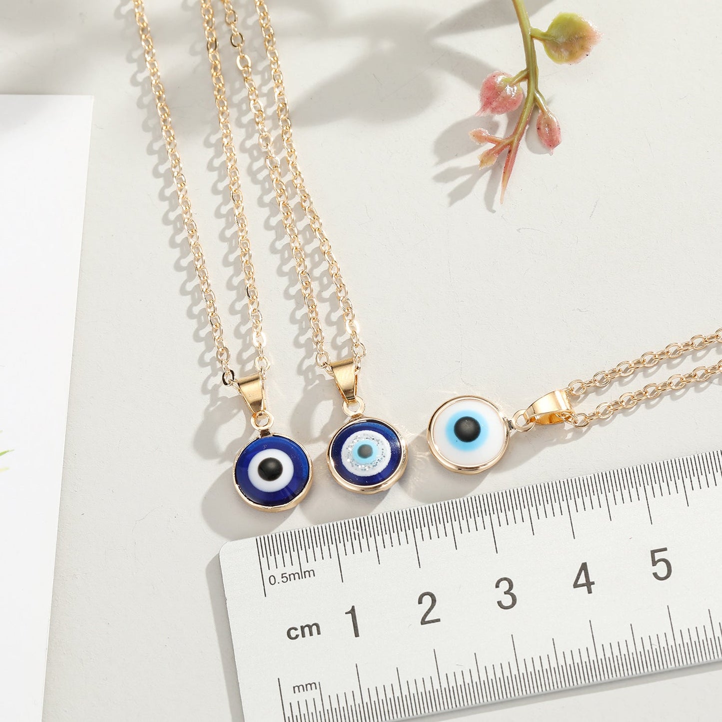 Dainty Boho Evil Eye Charm Necklace