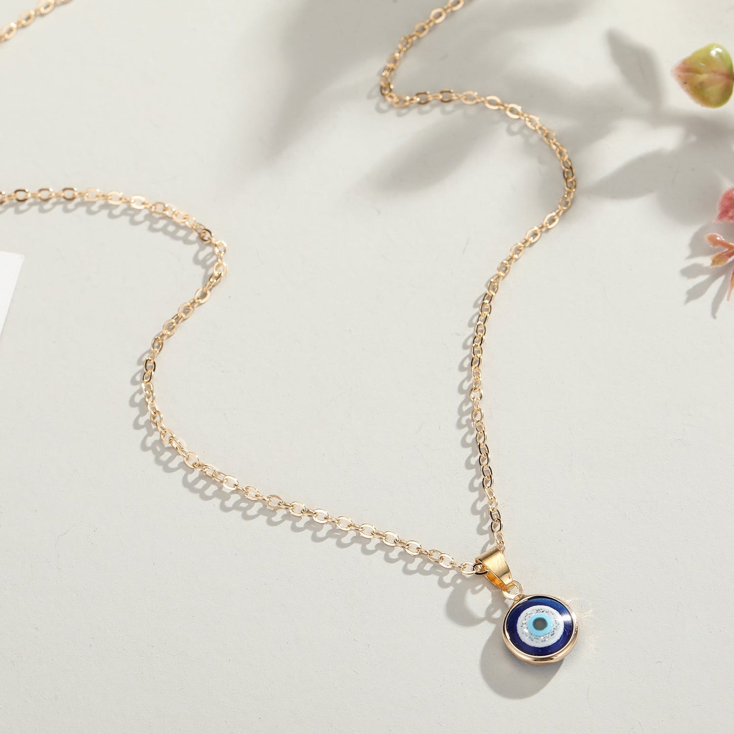 Dainty Boho Evil Eye Charm Necklace