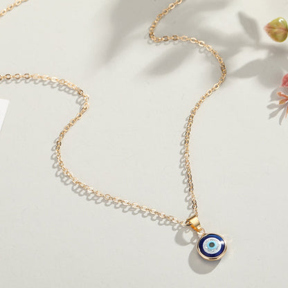 Dainty Boho Evil Eye Charm Necklace