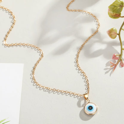 Dainty Boho Evil Eye Charm Necklace