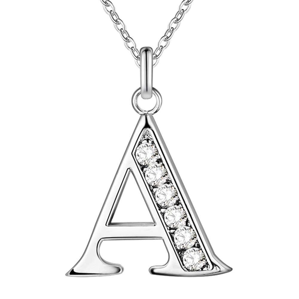 Crystal Accent Letter Satellite Necklace