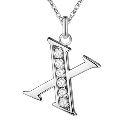 Crystal Accent Letter Satellite Necklace