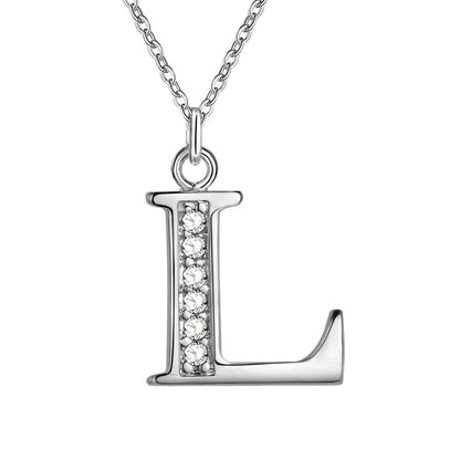 Crystal Accent Letter Satellite Necklace