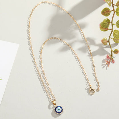 Dainty Boho Evil Eye Charm Necklace