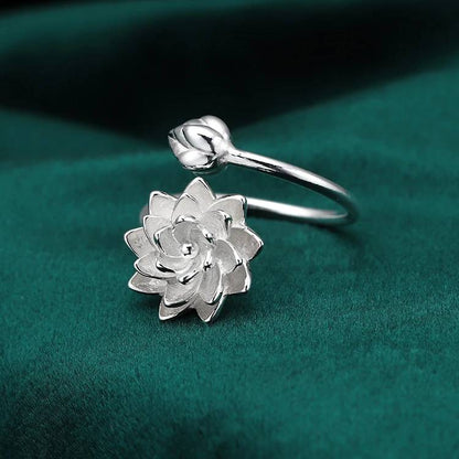 White Lotus Adjustable Fidget Ring