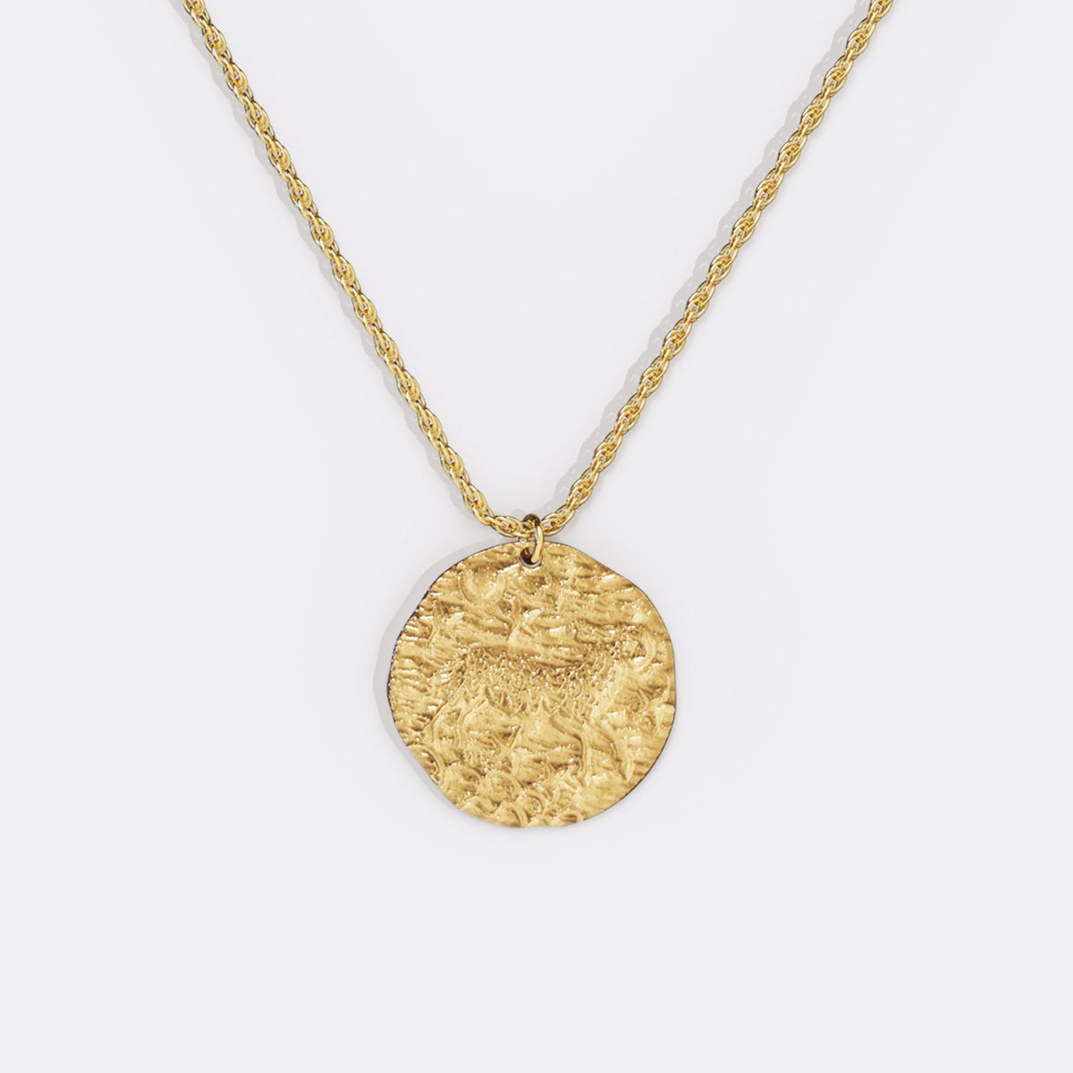 Hammered Gold Zodiac Pendant Necklace