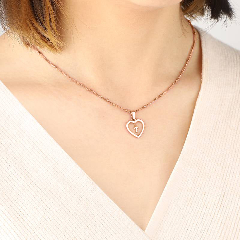 Heart Initial Necklace