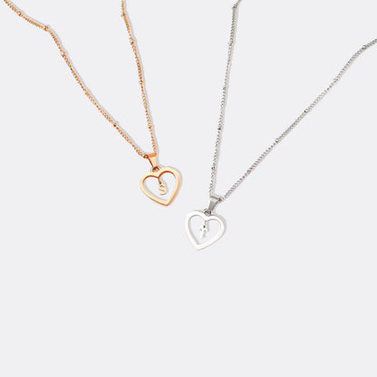 Heart Initial Necklace