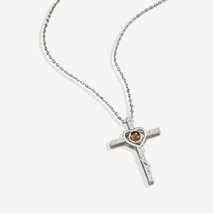 Heart and Cross Photo Necklace