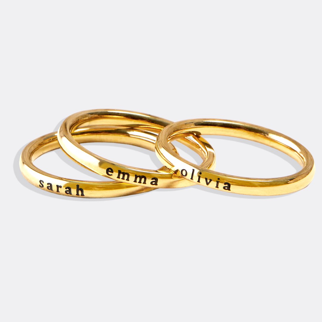 Tiny Stackable Name Ring