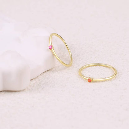 Super Dainty Birthstone Stacking Ring