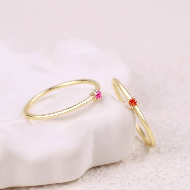 Super Dainty Birthstone Stacking Ring