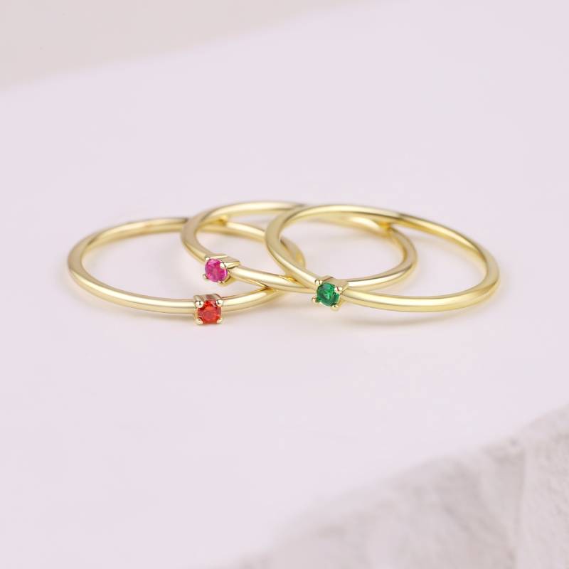 Super Dainty Birthstone Stacking Ring