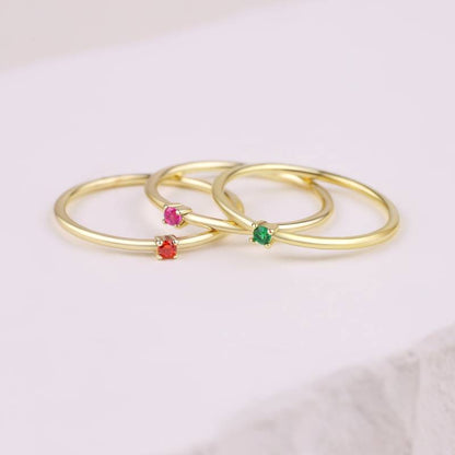 Super Dainty Birthstone Stacking Ring