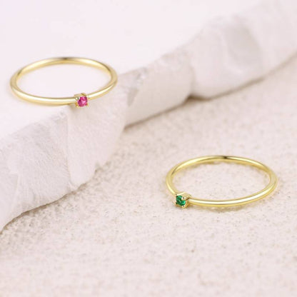 Super Dainty Birthstone Stacking Ring