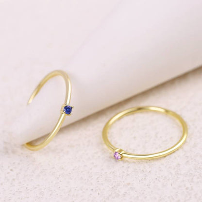 Super Dainty Birthstone Stacking Ring