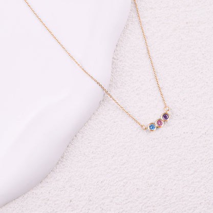 Dainty Family Birthstones Necklace