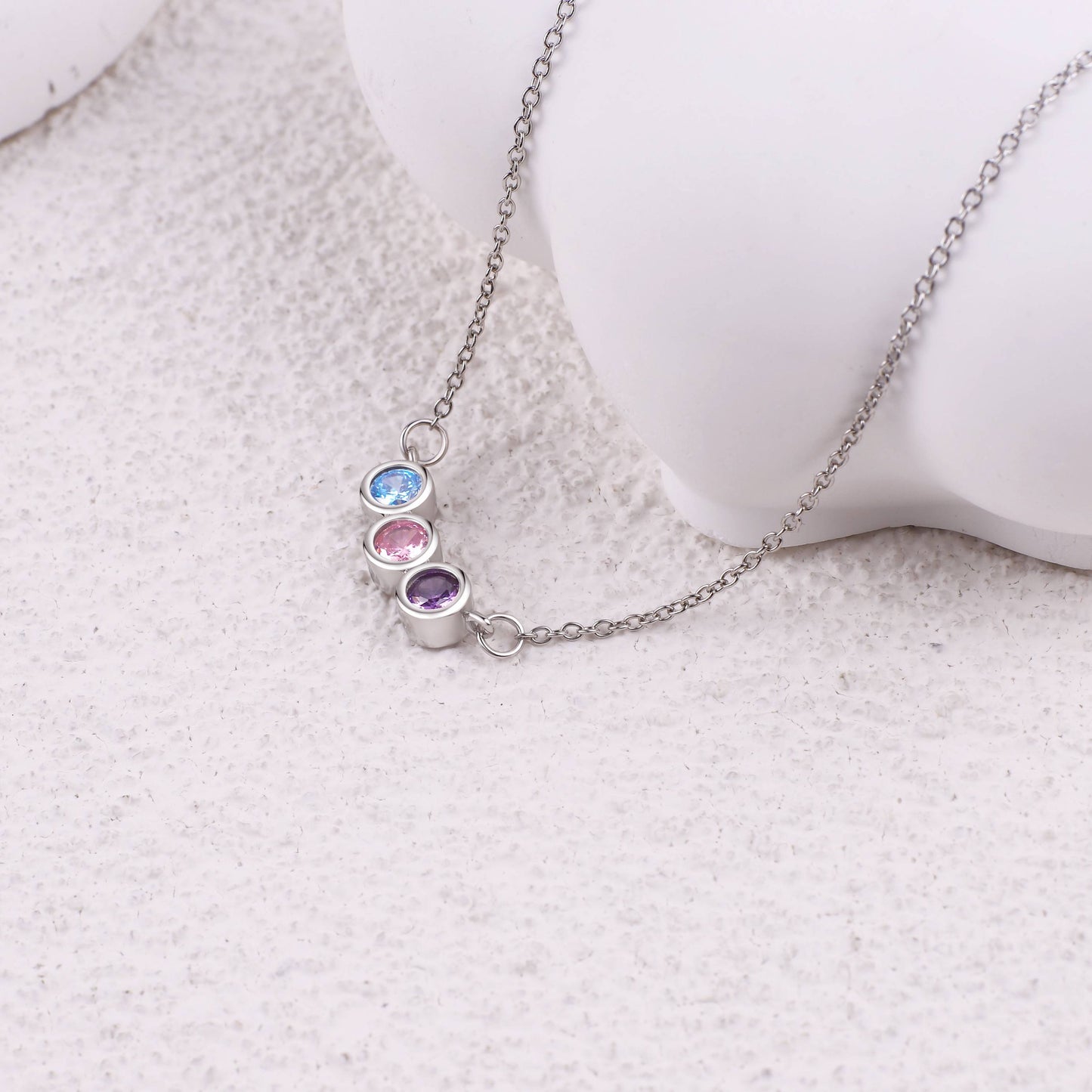 Dainty Family Birthstones Necklace